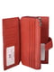 Кожаный бордовый кошелек-клатч на молнии с визитницей | 6736831 | фото 3