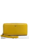 Шкіряний жовтий гаманець на дві блискавки | 6736941