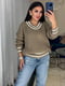 Пуловер в'язаний кольору хакі | 6737226 | фото 5