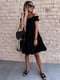 Сукня А-силуету чорна з поясом | 6737270 | фото 3