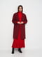 Однобортне чорно-червоне пальто із плетеного полотна з домішкою вовни | 6632499 | фото 3