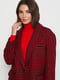Однобортное черно-красное пальто из плетеного полотна с примесью шерсти | 6632499 | фото 4