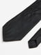 Атласна чорна краватка з візерунковим принтом | 6684876 | фото 2