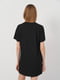 Коротка чорна сукня-футболка у рубчик | 6685222 | фото 2