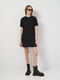 Коротка чорна сукня-футболка у рубчик | 6685222 | фото 3