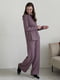 Фіолетовий костюм з широкими штанами у рубчик і джемпером | 6737709 | фото 2