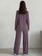Фіолетовий костюм з широкими штанами у рубчик і джемпером | 6737709 | фото 3