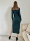 Зелена сукня-футляр в рубчик довжини міді | 6737732 | фото 3