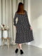 Чорна сукня А-силуету в квітковий принт з довгим рукавом | 6737737 | фото 4