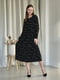 Чорна сукня А-силуету в квітковий принт з довгим рукавом | 6737738 | фото 2