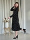 Чорна сукня А-силуету в квітковий принт з довгим рукавом | 6737738 | фото 4