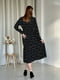 Чорна сукня А-силуету в квітковий принт з довгим рукавом | 6737738 | фото 5