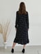 Чорна сукня А-силуету в квітковий принт з довгим рукавом | 6737742 | фото 4