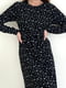 Чорна сукня А-силуету в квітковий принт з довгим рукавом | 6737742 | фото 5