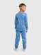 Піжама блакитна з принтом: лонгслів та штани | 6738866 | фото 2