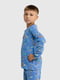 Піжама блакитна з принтом: лонгслів та штани | 6738866 | фото 4
