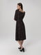 Сукня А-силуету чорна з квітковим принтом | 6739429 | фото 2