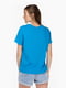 Синя бавовняна футболка з принтом | 6740412 | фото 5