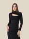 Сукня-футляр чорна з вирізом біля горловини | 6741007 | фото 2