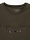 Бавовняна футболка кольору хакі з принтом | 6741711 | фото 7