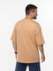 Темно-бежева футболка оверсайз в соняшники | 6742583 | фото 3