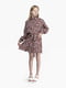 Сукня кавового кольору з квітковим  візерунком | 6744117 | фото 2