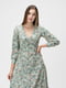 Сукня оливкового кольору з квітковим  візерунком  | 6744234 | фото 2