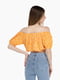 Укорочена помаранчева блуза в квітковий принт | 6745419 | фото 4