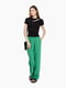 Зелені трикотажні брюки-палаццо | 6745519 | фото 6
