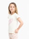 Піжама молочного кольору з принтом: футболка і капрі | 6737899 | фото 3