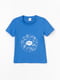 Синя бавовняна піжама: футболка і шорти | 6738917 | фото 2