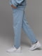 Спортивні штани однотонні прямі для дівчинки блакитні | 6740851 | фото 2