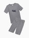 Сіра піжама: футболка і шорти | 6742235 | фото 4
