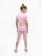Рожева піжама в принт: футболка і легінси | 6744208 | фото 3