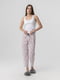 Піжамні біло-рожеві штани з принтом | 6744617 | фото 4