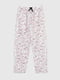 Піжамні біло-рожеві штани з принтом | 6744617 | фото 6