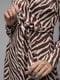 Бежева сукня А-силуету з поясом на талії та анімалістичним принтом | 6745100 | фото 6