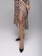 Бежева сукня А-силуету з поясом на талії та анімалістичним принтом | 6745100 | фото 7