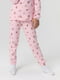 Рожева піжама в принт: лонгслів і штани | 6745268 | фото 7