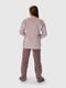 Піжама пудрового кольору з принтом: джемпер та штани | 6745730 | фото 2