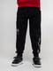 Спортивні штани чорні з принтом | 6746015 | фото 2