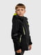 Чорна куртка з абстрактним принтом з яскравими застібками-блискавками | 6746263 | фото 2