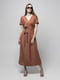 Теракотова сукня А-силуету з V-подібним вирізом горловини | 6747086