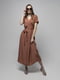 Теракотова сукня А-силуету з V-подібним вирізом горловини | 6747086 | фото 3