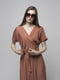Теракотова сукня А-силуету з V-подібним вирізом горловини | 6747086 | фото 4