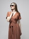 Теракотова сукня А-силуету з V-подібним вирізом горловини | 6747086 | фото 5