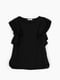 Блуза чорна з рукавом-флатером | 6747088 | фото 2