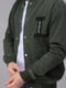 Джинсова куртка-бомбер кольору хакі на кнопках | 6747097 | фото 3