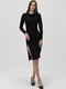 Приталена чорна сукня з розрізом | 6738517 | фото 5