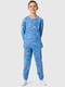 Піжама блакитна з принтом: лонгслів та штани | 6742709